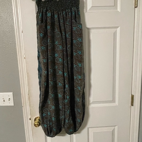 EARTHBOUND Blue and Brown Wide Leg Pants - Picture 2 of 2